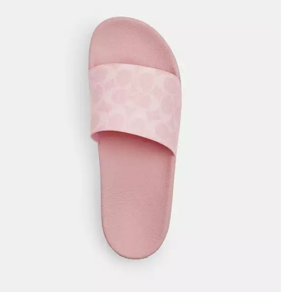 New! Udele Sport Slide In Signature Canvas, Pink Slide Sandals - Picture 4 of 4